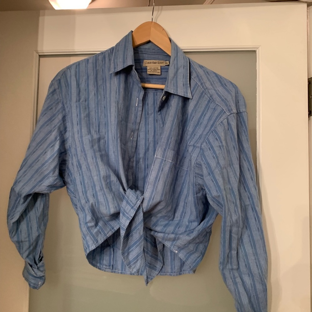Vintage tie front Calvin Klein shirt
